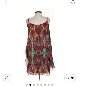 Alice + Olivia Sleeveless Tunic Blouse Size Small Multicolor Geometric Print